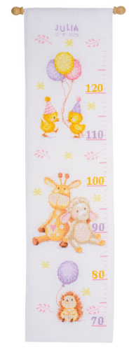 Animal Party Height Chart Cross Stitch Kit by Vervaco