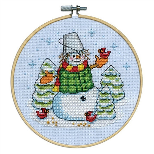 Snowman with Bucket Counted Cross Stitch Kit by Design Works