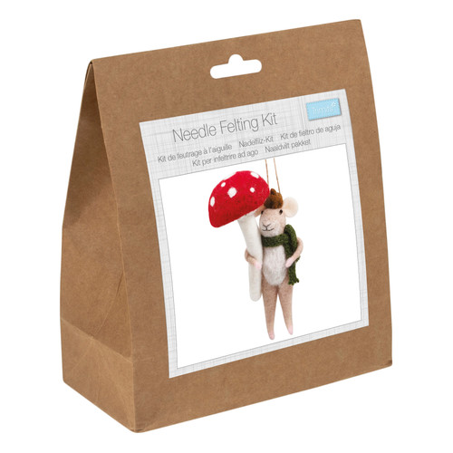 Woodland Mouse Christmas Needle Felting Kit by Trimits