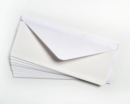Pack of 10 White Blank Cards with envelopes 3" x 8"