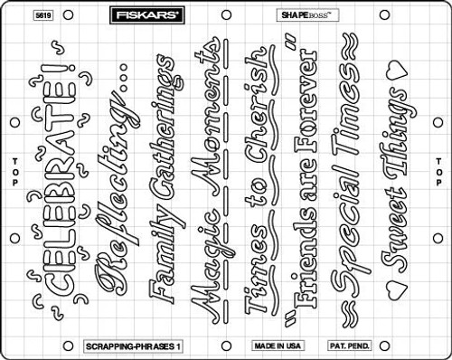Fiskars Shapeboss stencils Scrapping Phases 1