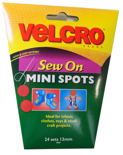 Velcro  sew on Mini Spot Royal  13mm x 24mm  Red