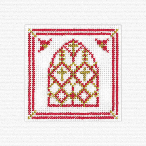 Filigree Arch Window  Cross stitch Card Kit by Heritage