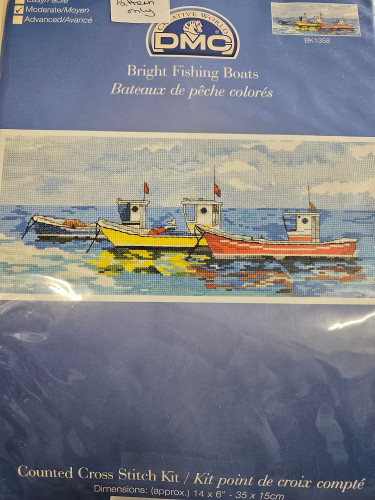 Second Hand Bright Fishing Boats CHART ONLY and left over threads