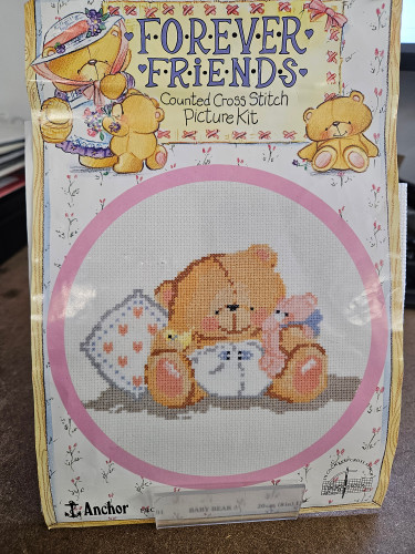 Baby Bear Counted Cross Stitch Kit STARTED See pictures by Anchor
