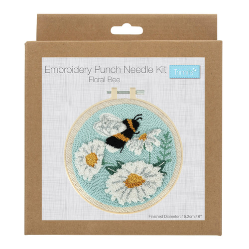 Bee and Flowers punch Needle Kit by Trimits