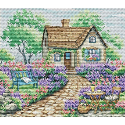 House in Lavender Counted Cross Stitch Kit by VDV