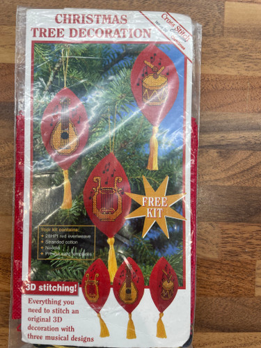 *Second-Hand* Christmas Tree Cross Stitch Decorations Kit