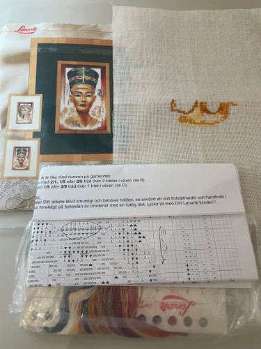 Queen Nefertiti Cross Stitch Kit by Lanarte - STARTED