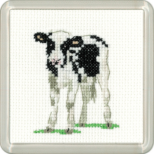 Little Friends Coaster Calf Cross Stitch Kit by Heritage
