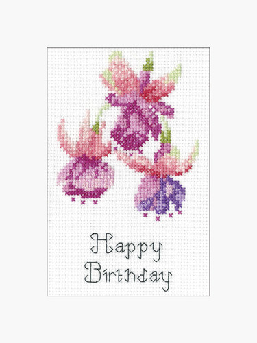 Fuchsia Card Cross Stitch Kit by Heritage