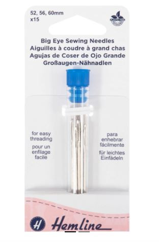 Hand Sewing Needles: Big Eye: 3 Sizes: 15 Pieces