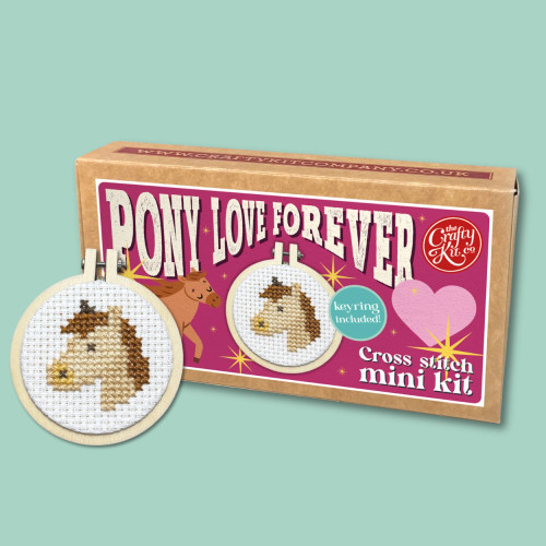 Pony Love Forever! Mini Matchbox Cross Stitch Kit by The Crafty Kit Co.