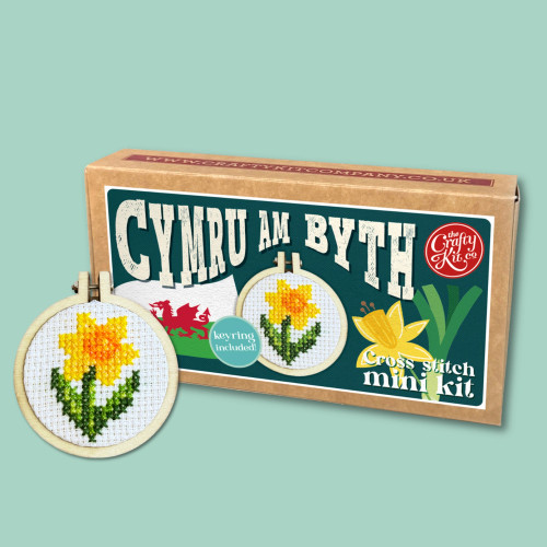 Cymru Am Byth Mini Matchbox Cross Stitch Kit by The Crafty Kit Co.