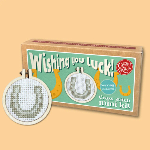 Wishing You Luck! Mini Matchbox Cross Stitch Kit by The Crafty Kit Co.