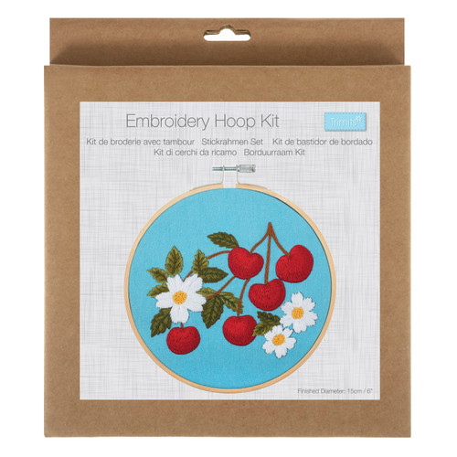 Embroidery Kit with Hoop: Cherries By Trimits