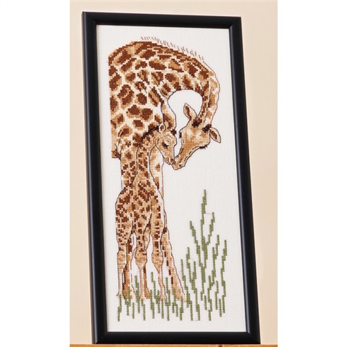 Giraffe with Youngling Counted Cross Stitch Kit By Permin