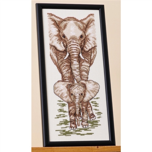 Elephant with Calf Counted Cross Stitch Kit By Permin