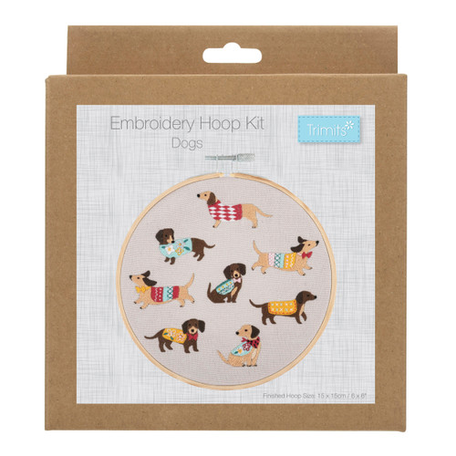 Embroidery Kit with Hoop: Dogs with Hoop by Trimits