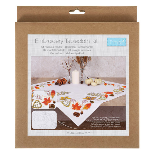 Embroidery Kit: Tablecloth: Autumn Leaves by Trimits