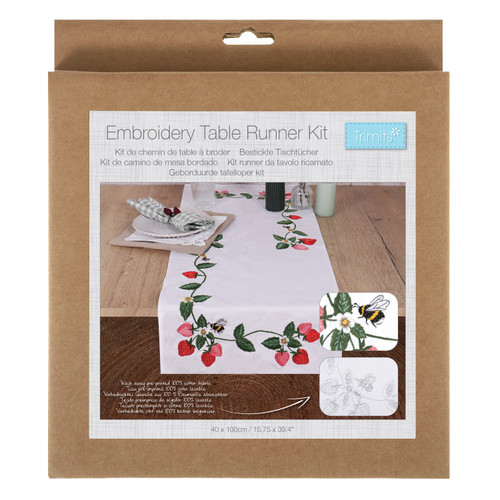 Embroidery Kit: Table Runner: Strawberries by Trimits