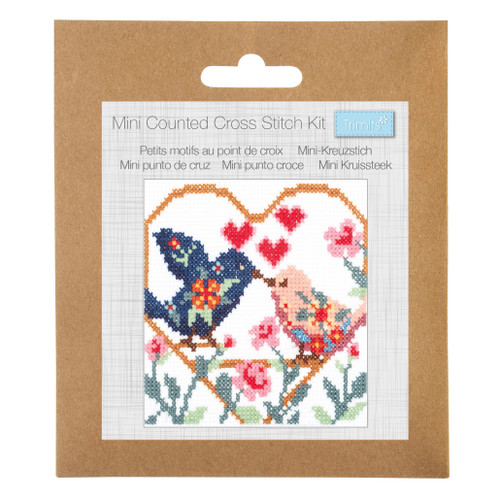 Love Birds Mini Cross Stitch Kit by Trimits