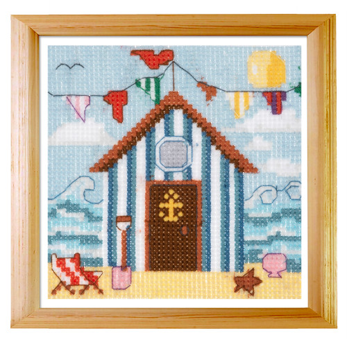 Mini Beach Hut Counted Cross Stitch Kit by Trimits