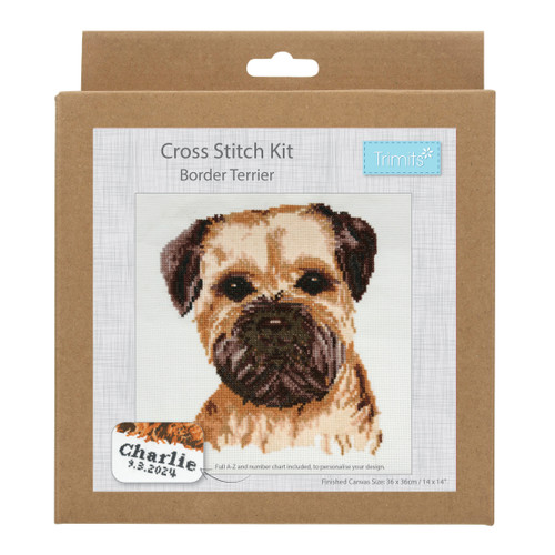 Large Border Terrier Counted Cross Stitch Kit by Trimits