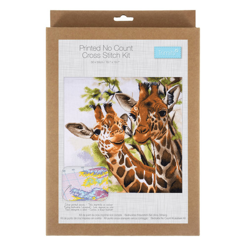 Extra Large Giraffes Printed Cross Stitch Kit by Trimits