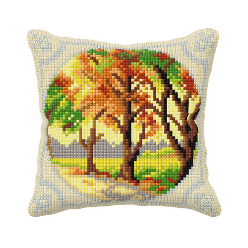Autumn Scene Cushion Cross Stitch Kit By Orchidea