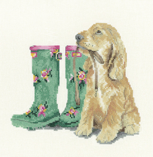 Waiting for Walkies Cross Stitch Kit by Sarah Reilly
