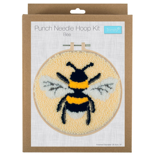 Punch Needle Kit: Yarn and Hoop:  Bee