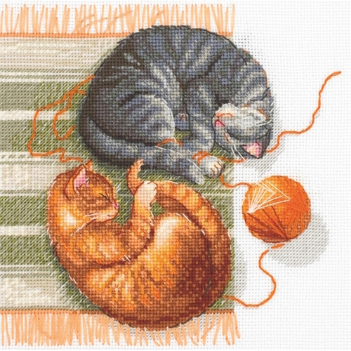 Cats and Threads Counted Cross Stitch Kit By Aine