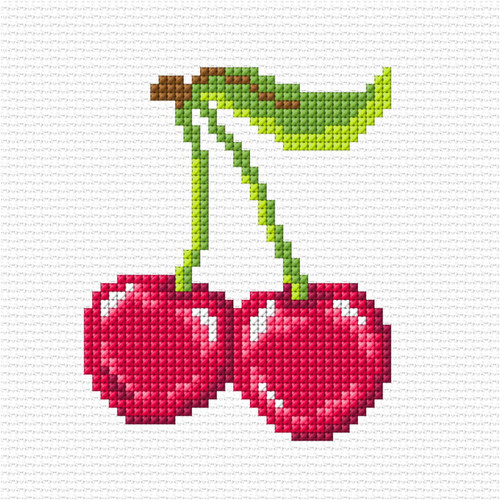 Cherries Counted Cross Stitch Kit by Orchidea