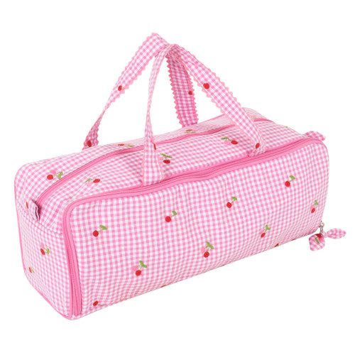 Knitting Bag with Pin Case: Embroidered Cherries by Hobby Gift