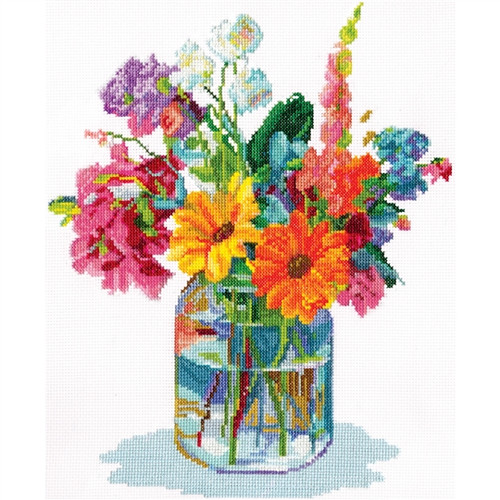 Crafts Cottage Bouquet Counted Cross Stitch Kit by Design Works 