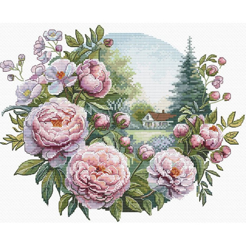 Peony Tenderness Counted Cross Stitch Kit by Andriana
