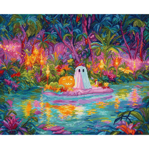 Glow Ghost Cove Counted Cross Stitch Kit by Letistitch
