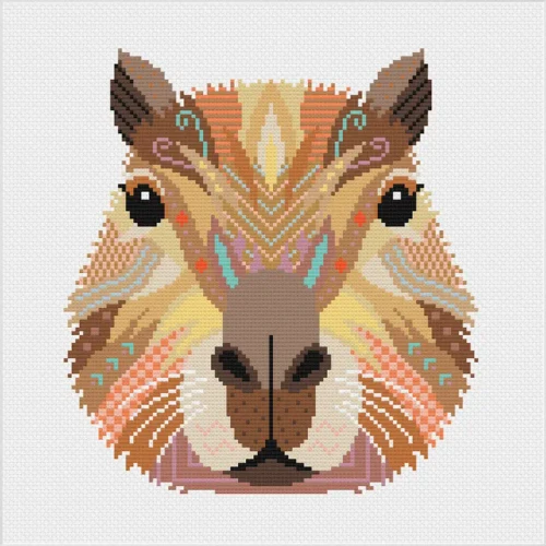 Mandala Capybara Cross Stitch Kit by Meloca Designs