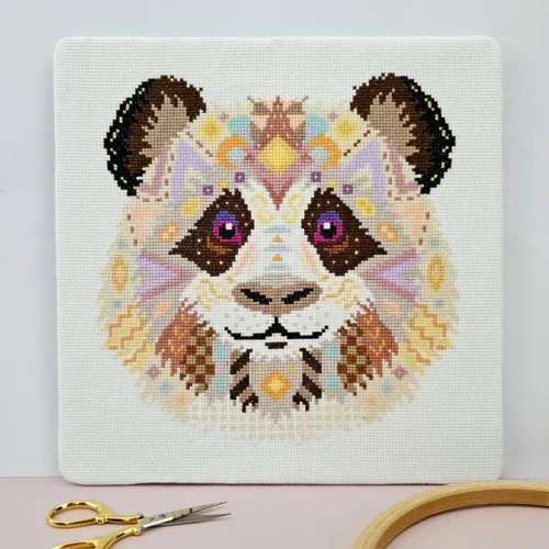 Mandala Panda Cross Stitch Kit by Meloca Designs