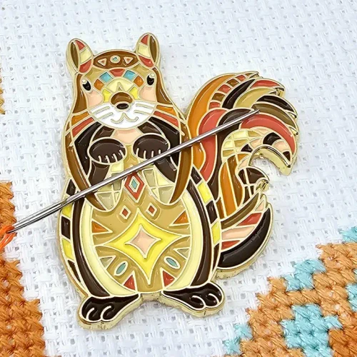 Mandala Squirrel Needle Minder by Meloca Designs
