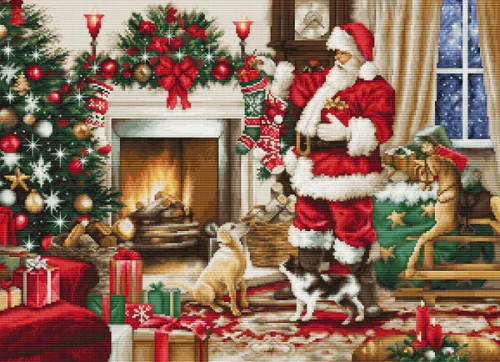Santa Interior Cross Stitch Kit By Luca S