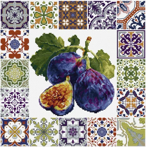 Mediterranean Fig Mosaic Cross Stitch Kit by Luca S