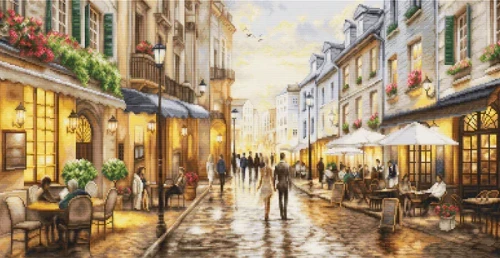 Night Cafe Petit Point Kit by Luca S