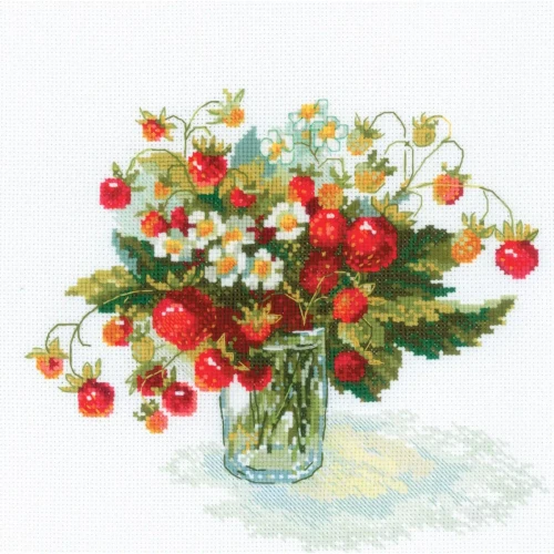 Strawberry Delight Counted Cross Stitch Kit by Riolis