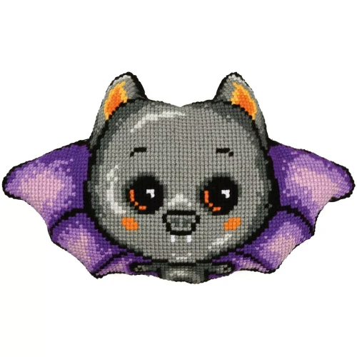 Bat Shaped Cushion Printed Cross Stitch Kit by  Vervaco