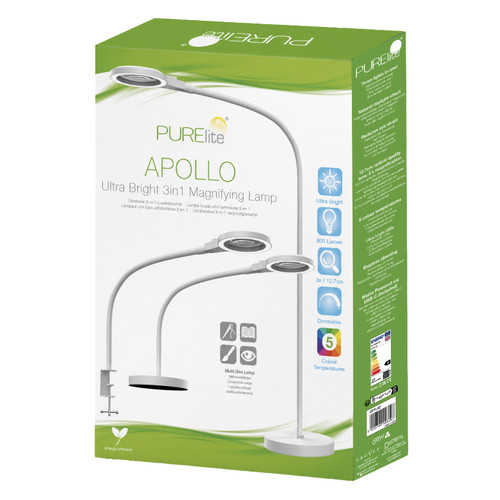 Magnifying Light: Ultra-Bright: 3-in-1 Lamp: Apollo - Purelite