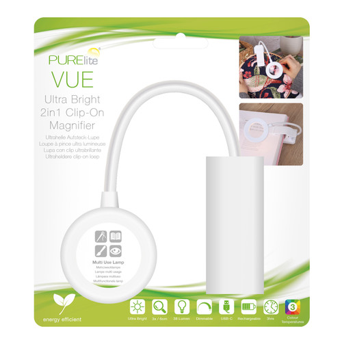 Lamp: Ultra-Bright: Magnifying: Clip-On Light: Vue - Purelite