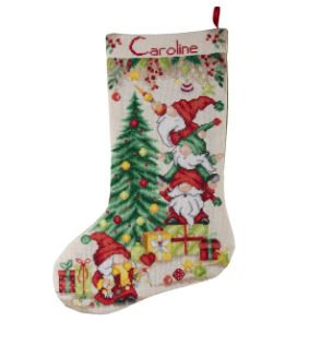 Gnome Celebration Stocking Counted Cross Stitch Kit By Vervaco
