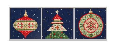 Nordic Christmas Charm - Set of 3 Counted Cross Stitch Kit By Vervaco
